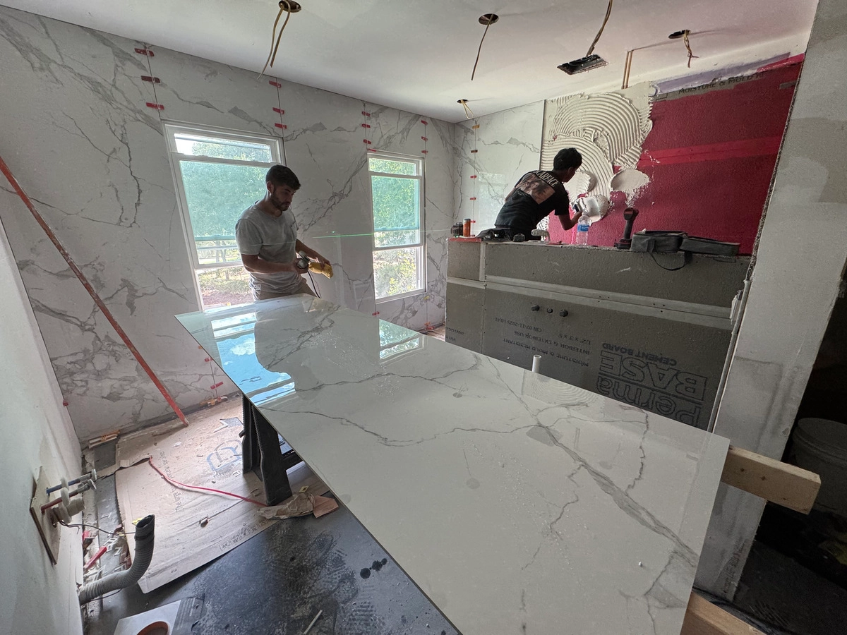 Noliv Construction bathroom remodeling, general renovations and construction, specializing in ceramic tile flooring.