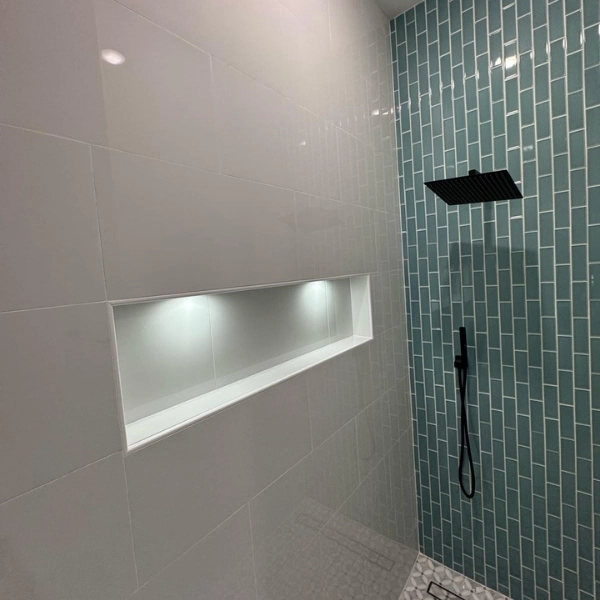 Noliv Construction bathroom remodeling, general renovations and construction, specializing in ceramic tile flooring.